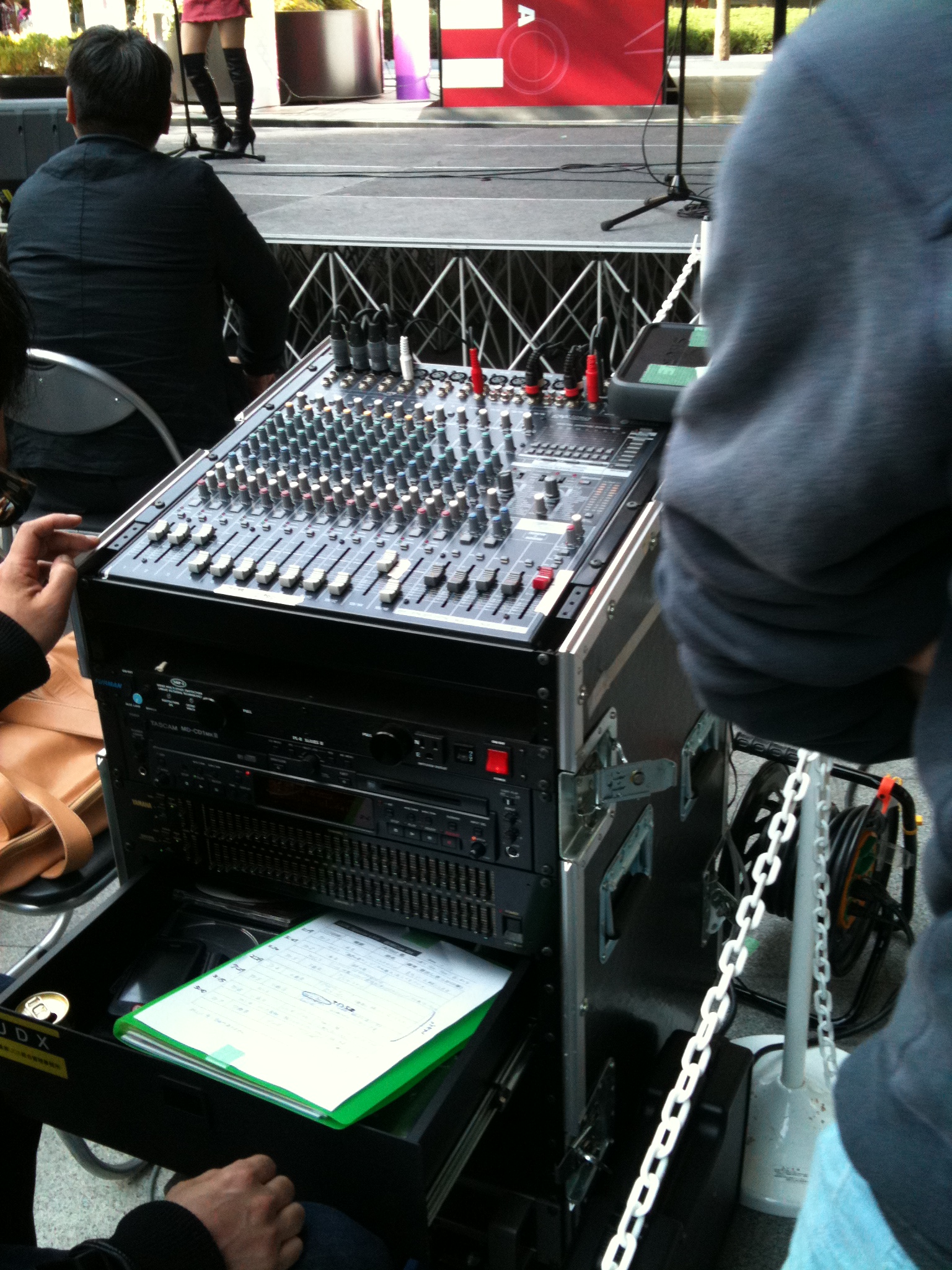 Real production control desk and engineer